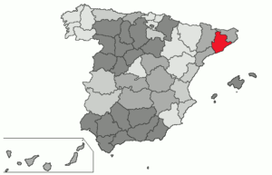 Location of Barcelona on the map of Spain